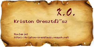 Kriston Oresztész névjegykártya